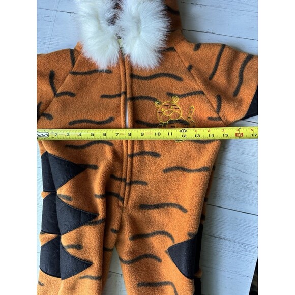 Plush Tiger Costume Sz 18-24 Mth, One Piece Zip-Up, With Hood & Tail - Picture 6 of 11